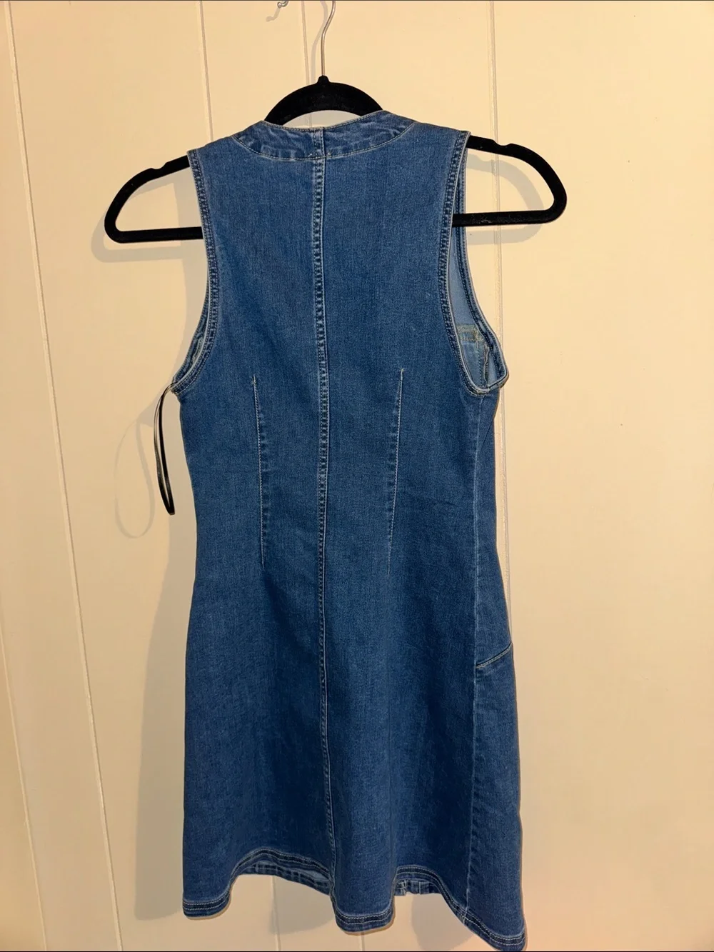 Free People Wandering Star Blue Denim Mini Dress